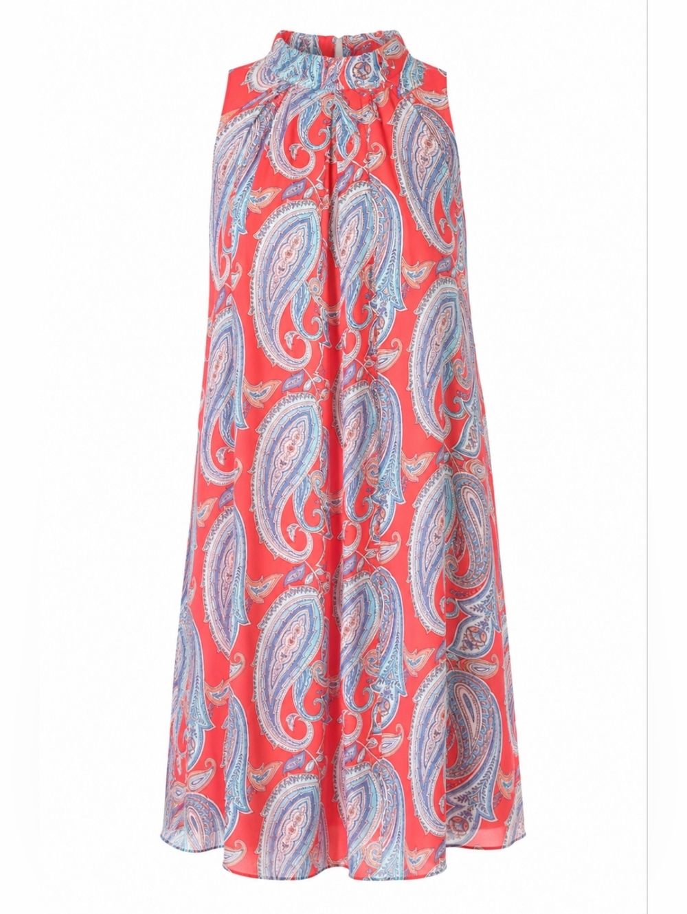 SIGNATURE by ROBBIE BEE | Plus Size Paisley Mock‎ Neck Trapeze Dress Lined | 20W